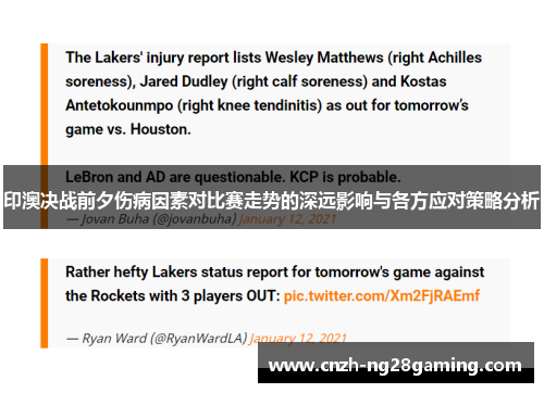 印澳决战前夕伤病因素对比赛走势的深远影响与各方应对策略分析